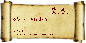 Kéki Virág névjegykártya